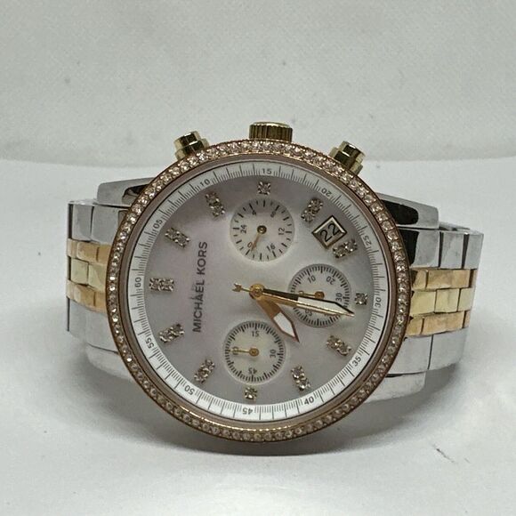 Michael Kors Ritz MK5650 Women Tri-Tone Stainless Steel Analog Dial Watch NUL55